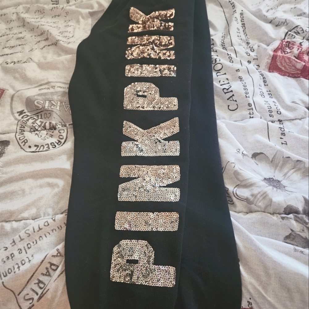 Limited edition sequin sweat pants from Victoria secrets.